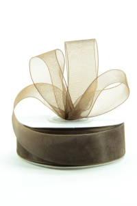 Organza Ribbon , Seal Brown, 7/8 Inch x 25 Yards (1 Spool) SALE ITEM